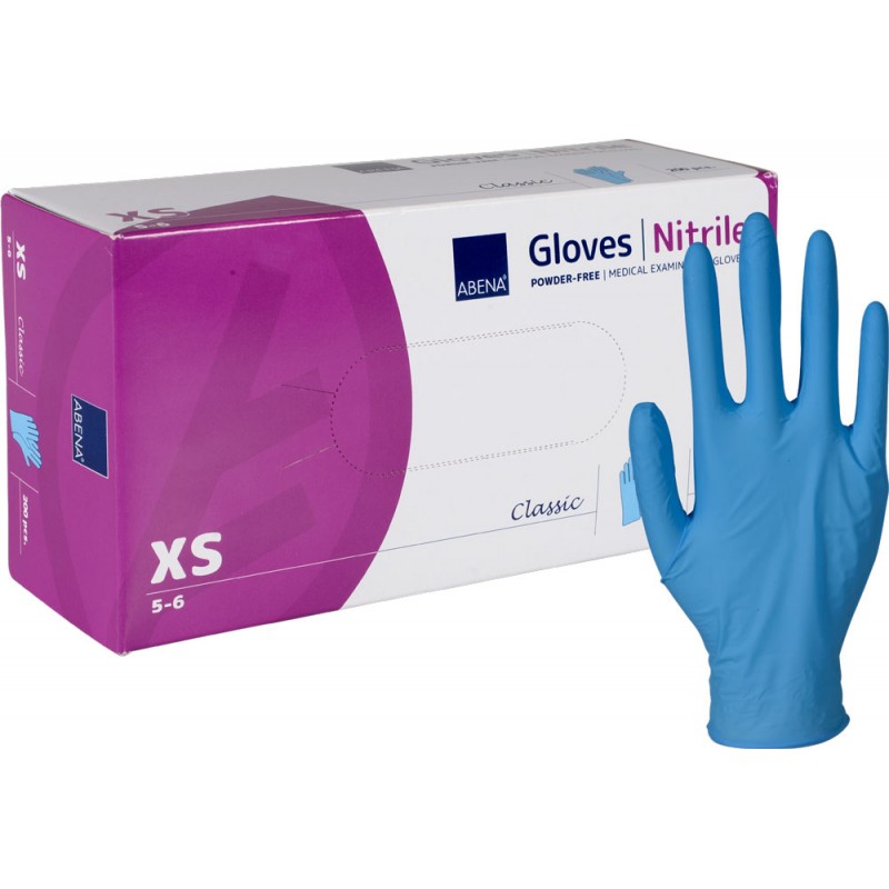 Gants d'examen nitrile bleus non poudrés non stériles - Boîte de 100.