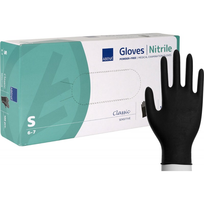 Gants d'examen nitrile noirs non poudré non stérile.