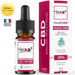 Huile CBD Bio 20% Broad Spectrum 10 ml Chanvre HEXAPURE®