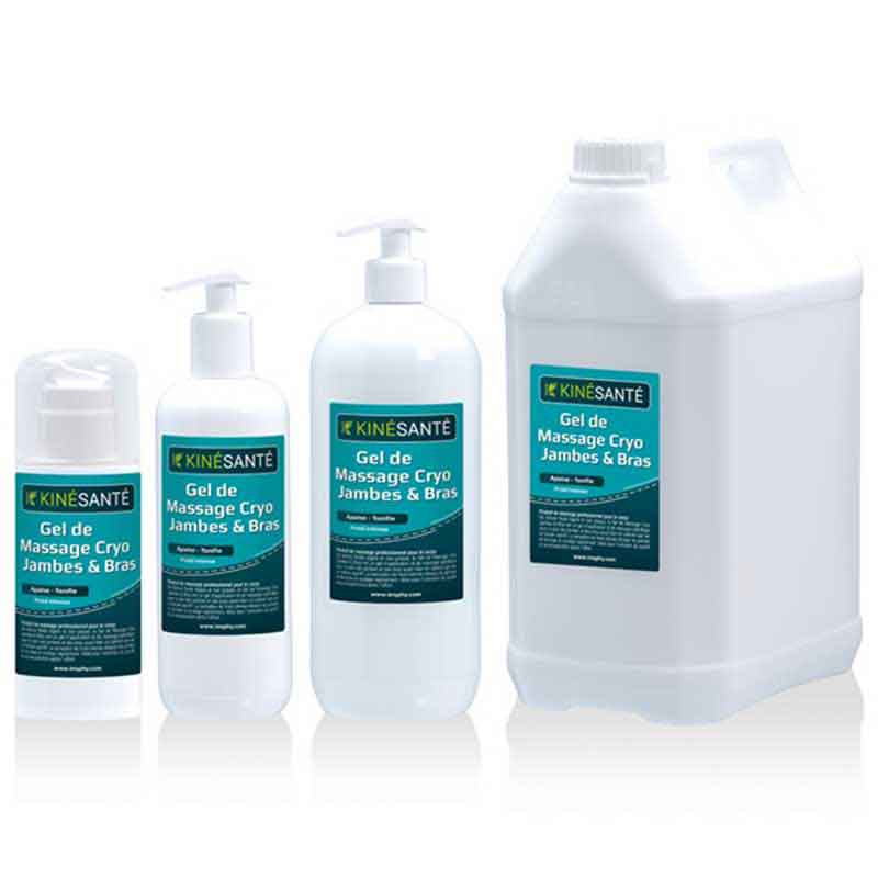 Gel de massage Cryo jambes et bras KINESANTE pour les soins circulatoires et les sportifs