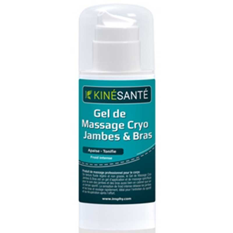 Gel de massage Cryo jambes et bras KINESANTE pour les soins circulatoires et les sportifs 150 ml