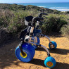 Rollator City Beach en utilisation sur le sable — vue latérale